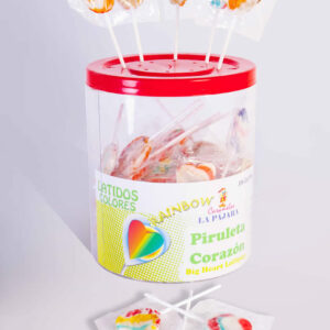 Piruleta rainbow corazón 13 gr